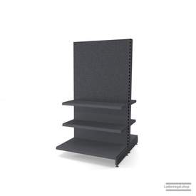 Ihr Gondelregal mit Lochrückwand | H 180 cm | B 100 cm | T 2x 57 cm | 4 FB T 37 cm  | RAL 7015 | Artikelnummer: AFGR-100-180-57-4-37-LRW-S