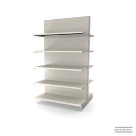 Ihr individuelles Gondelregal | H 210 cm | B 125 cm | T 2x 47 cm | 8 FB T 47 cm | RAL 9001 | Artikelnummer: AFGR-125-210-47-8-47-J