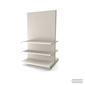 Ihr individuelles Gondelregal | H 210 cm | B 125 cm | T 2x 57 cm | 4 FB T 47 cm | RAL 9001 | Artikelnummer: AFGR-125-210-57-4-47-J