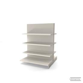 Ihr individuelles Gondelregal | H 160 cm | B 125 cm | T 2x 57 cm | 6 FB T 37 cm | RAL 9001 | Artikelnummer: AFGR-125-160-57-6-37-J