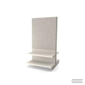 Ihr Gondelregal mit Lochrückwand | H 180 cm | B 100 cm | T 2x 47 cm | 2 FB T 37 cm  | RAL 9001 | Artikelnummer: AFGR-100-180-47-2-37-LRW-J