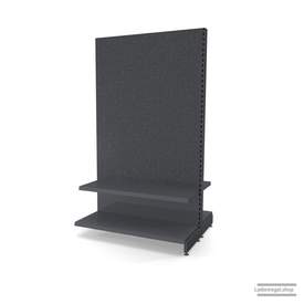 Ihr Gondelregal mit Lochrückwand | H 210 cm | B 125 cm | T 2x 47 cm | 2 FB T 37 cm  | RAL 7015 | Artikelnummer: AFGR-125-210-47-2-37-LRW-S