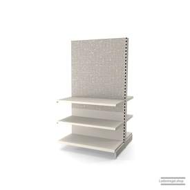 Ihr Gondelregal mit Lochrückwand | H 180 cm | B 100 cm | T 2x 47 cm | 4 FB T 47 cm  | RAL 9001 | Artikelnummer: AFGR-100-180-47-4-47-LRW-J