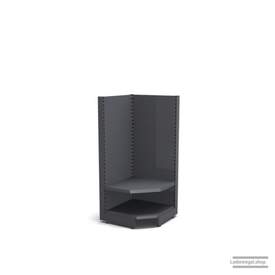 Ihre Verkaufsregal-Innenecke | H 160 cm | B 74 cm | T 47 cm | 1 FB T 37 cm | RAL 7015 | Artikelnummer: SR-74-160-47-1-37-IEK-S