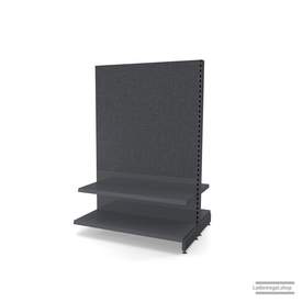 Ihr Gondelregal mit Lochrückwand | H 180 cm | B 125 cm | T 2x 47 cm | 2 FB T 37 cm  | RAL 7015 | Artikelnummer: AFGR-125-180-47-2-37-LRW-S