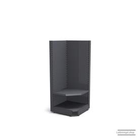 Ihre Verkaufsregal-Innenecke | H 180 cm | B 74 cm | T 57 cm | 1 FB T 37 cm | RAL 7015 | Artikelnummer: SR-74-180-57-1-37-IEK-S