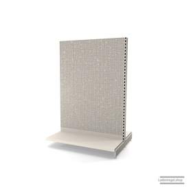 Ihr Gondelregal mit Lochrückwand | H 180 cm | B 125 cm | T 2x 47 cm | 0 FB | RAL 9001 | Artikelnummer: AFGR-125-180-47-0-37-LRW-J