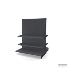 Ihr Gondelregal mit Lochrückwand | H 160 cm | B 125 cm | T 2x 57 cm | 4 FB T 37 cm  | RAL 7015 | Artikelnummer: AFGR-125-160-57-4-37-LRW-S