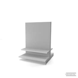 Ihr individuelles Gondelregal | H 160 cm | B 125 cm | T 2x 57 cm | 2 FB T 37 cm | RAL 7035 | Artikelnummer: AFGR-125-160-57-2-37-L