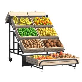 Obst- und Gemüseschräge | H 145 cm | B 130 cm | T 115 cm | Artikelnummer: OG-PRAE-N-TYP5