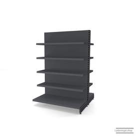 Ihr individuelles Gondelregal | H 180 cm | B 125 cm | T 2x 57 cm | 8 FB T 37 cm | RAL 7015 | Artikelnummer: AFGR-125-180-57-8-37-S