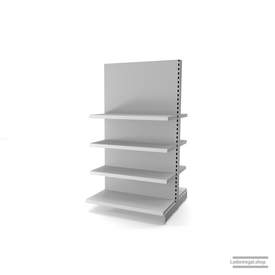 Ihr individuelles Gondelregal | H 180 cm | B 100 cm | T 2x 47 cm | 6 FB T 37 cm | RAL 7035 | Artikelnummer: AFGR-100-180-47-6-37-L