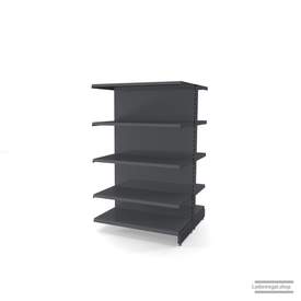 Ihr individuelles Gondelregal | H 160 cm | B 100 cm | T 2x 47 cm | 8 FB T 47 cm | RAL 7015 | Artikelnummer: AFGR-100-160-47-8-47-S