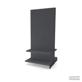 Ihr Gondelregal mit Lochrückwand | H 210 cm | B 100 cm | T 2x 47 cm | 2 FB T 37 cm  | RAL 7015 | Artikelnummer: AFGR-100-210-47-2-37-LRW-S