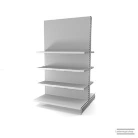 Ihr individuelles Gondelregal | H 210 cm | B 125 cm | T 2x 57 cm | 6 FB T 37 cm | RAL 7035 | Artikelnummer: AFGR-125-210-57-6-37-L