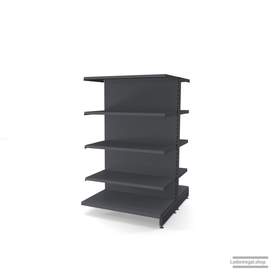 Ihr individuelles Gondelregal | H 160 cm | B 100 cm | T 2x 57 cm | 8 FB T 47 cm | RAL 7015 | Artikelnummer: AFGR-100-160-57-8-47-S