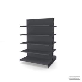 Ihr individuelles Gondelregal | H 180 cm | B 125 cm | T 2x 57 cm | 8 FB T 47 cm | RAL 7015 | Artikelnummer: AFGR-125-180-57-8-47-S