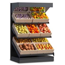 Obst-/Gemüseregal, Typ 2 | H 193 cm | B 130 cm | T 80 cm | Artikelnummer: OG-PRAE-N-TYP2