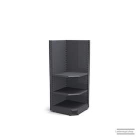 Ihre Verkaufsregal-Innenecke | H 180 cm | B 74 cm | T 57 cm | 2 FB T 47 cm | RAL 7015 | Artikelnummer: SR-74-180-57-2-47-IEK-S