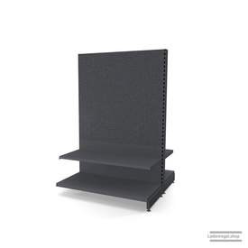 Ihr Gondelregal mit Lochrückwand | H 180 cm | B 125 cm | T 2x 57 cm | 2 FB T 47 cm  | RAL 7015 | Artikelnummer: AFGR-125-180-57-2-47-LRW-S