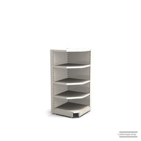 Ihre Verkaufsregal-Innenecke | H 160 cm | B 74 cm | T 57 cm | 4 FB T 37 cm | RAL 9001 | Artikelnummer: SR-74-160-57-4-37-IEK-J