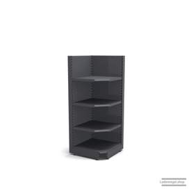 Ihre Verkaufsregal-Innenecke | H 180 cm | B 74 cm | T 57 cm | 3 FB T 47 cm | RAL 7015 | Artikelnummer: SR-74-180-57-3-47-IEK-S