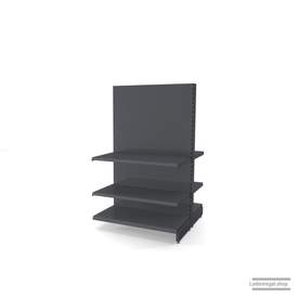 Ihr individuelles Gondelregal | H 160 cm | B 100 cm | T 2x 47 cm | 4 FB T 47 cm | RAL 7015 | Artikelnummer: AFGR-100-160-47-4-47-S