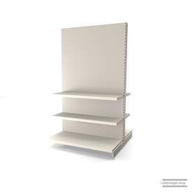 Ihr individuelles Gondelregal | H 210 cm | B 125 cm | T 2x 57 cm | 4 FB T 37 cm | RAL 9001 | Artikelnummer: AFGR-125-210-57-4-37-J