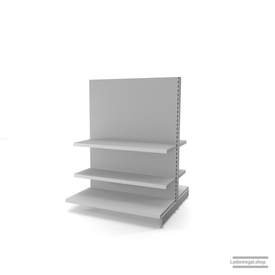 Ihr individuelles Gondelregal | H 160 cm | B 125 cm | T 2x 57 cm | 4 FB T 37 cm | RAL 7035 | Artikelnummer: AFGR-125-160-57-4-37-L