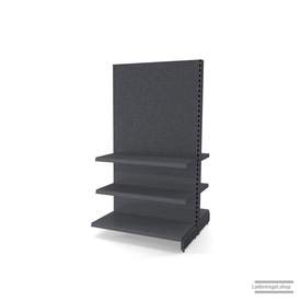 Ihr Gondelregal mit Lochrückwand | H 180 cm | B 100 cm | T 2x 47 cm | 4 FB T 37 cm  | RAL 7015 | Artikelnummer: AFGR-100-180-47-4-37-LRW-S