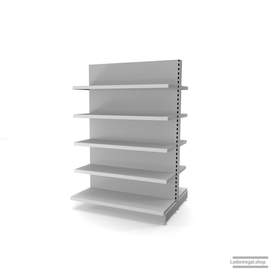 Ihr individuelles Gondelregal | H 180 cm | B 125 cm | T 2x 47 cm | 8 FB T 37 cm | RAL 7035 | Artikelnummer: AFGR-125-180-47-8-37-L