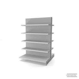 Ihr individuelles Gondelregal | H 180 cm | B 125 cm | T 2x 57 cm | 8 FB T 37 cm | RAL 7035 | Artikelnummer: AFGR-125-180-57-8-37-L
