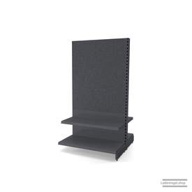 Ihr Gondelregal mit Lochrückwand | H 180 cm | B 100 cm | T 2x 47 cm | 2 FB T 37 cm  | RAL 7015 | Artikelnummer: AFGR-100-180-47-2-37-LRW-S