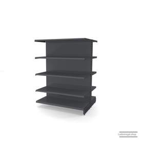 Ihr individuelles Gondelregal | H 160 cm | B 125 cm | T 2x 47 cm | 8 FB T 47 cm | RAL 7015 | Artikelnummer: AFGR-125-160-47-8-47-S
