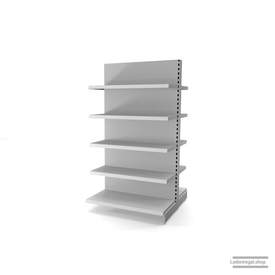 Ihr individuelles Gondelregal | H 180 cm | B 100 cm | T 2x 47 cm | 8 FB T 37 cm | RAL 7035 | Artikelnummer: AFGR-100-180-47-8-37-L