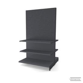 Ihr Gondelregal mit Lochrückwand | H 210 cm | B 125 cm | T 2x 57 cm | 4 FB T 47 cm  | RAL 7015 | Artikelnummer: AFGR-125-210-57-4-47-LRW-S