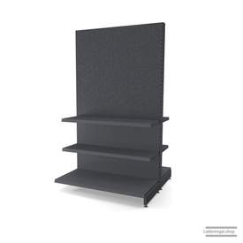 Ihr Gondelregal mit Lochrückwand | H 210 cm | B 125 cm | T 2x 57 cm | 4 FB T 37 cm  | RAL 7015 | Artikelnummer: AFGR-125-210-57-4-37-LRW-S