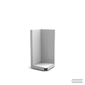 Ihre Verkaufsregal-Innenecke | H 160 cm | B 74 cm | T 57 cm | RAL 7035 | Artikelnummer: SR-74-160-57-0-37-IEK-L