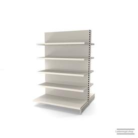 Ihr individuelles Gondelregal | H 180 cm | B 125 cm | T 2x 57 cm | 8 FB T 37 cm | RAL 9001 | Artikelnummer: AFGR-125-180-57-8-37-J