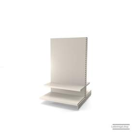 Ihr individuelles Gondelregal | H 160 cm | B 100 cm | T 2x 57 cm | 2 FB T 37 cm | RAL 9001 | Artikelnummer: AFGR-100-160-57-2-37-J