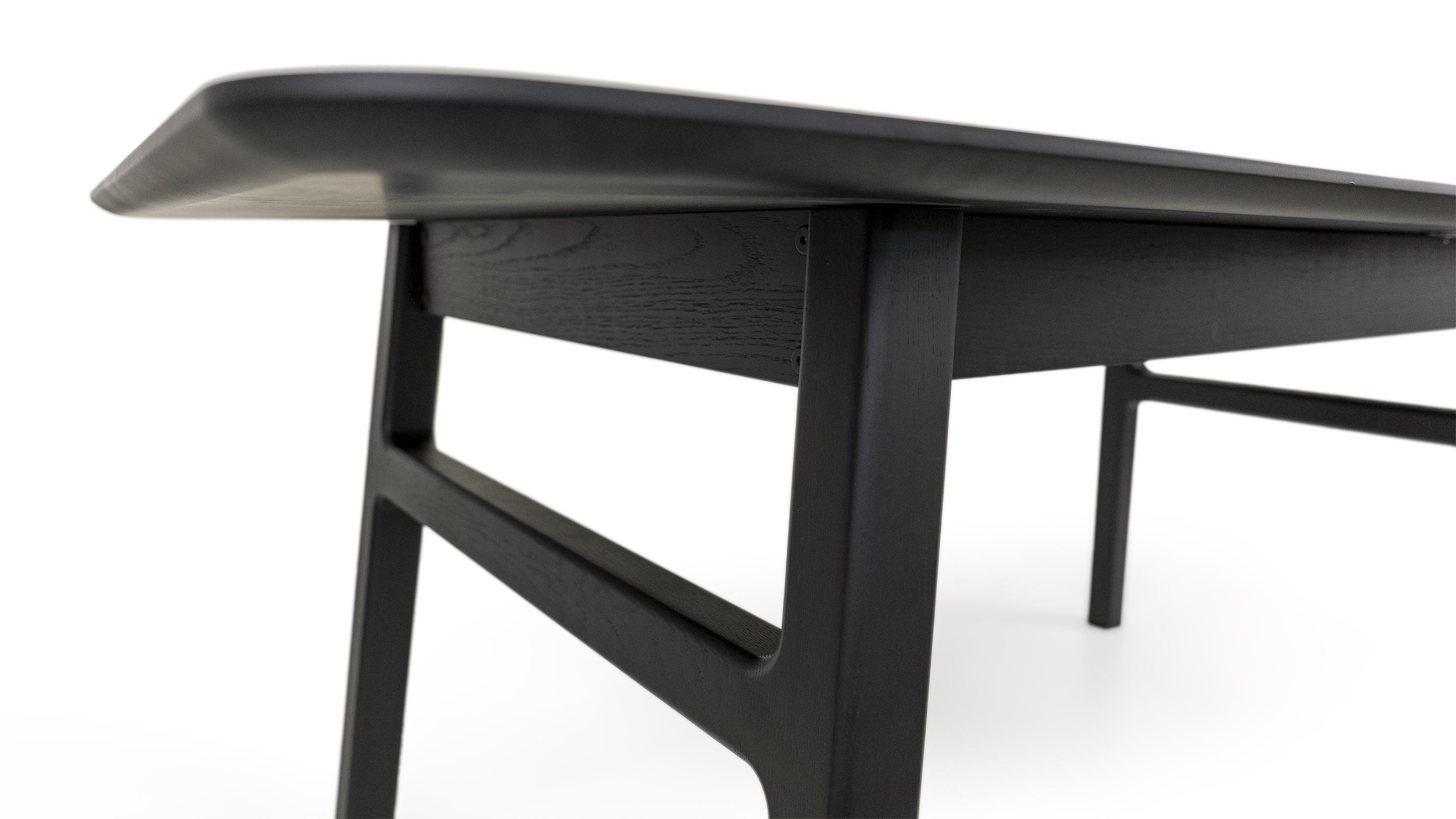 Esstisch Eiche massiv ausziehbar 180/220 cm schwarz