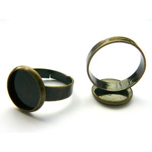 20 Stk. Ringrohlinge 12mm Fassung antik brozefarben |  | Artikelnummer: 309