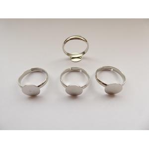 20Stk.  Ringrohlinge mit 10mm Pad silberfarben |  | Artikelnummer: R353