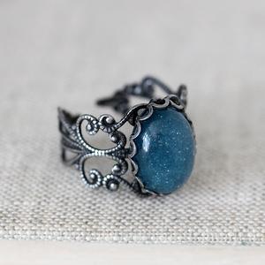 Ring BLAUE LAGUNE  | vintage altsilbern | Artikelnummer: 0045