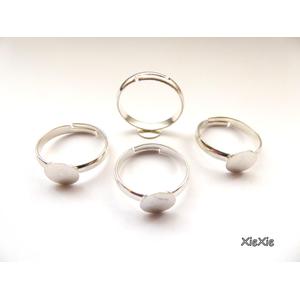 20Stk.  Ringrohlinge mit 8mm Pad silberfarben |  | Artikelnummer: R 352