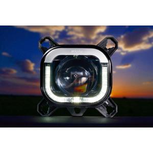 NOLDEN AVEGO 90mm LED Fernlicht - U | 90mm eckig Fernlicht Ausführung U mit Lichtleitertechnik TFL (1 Stück) | Artikelnummer: WoN-NO-90AVEGO-6AB 1B1 020-Fern_U