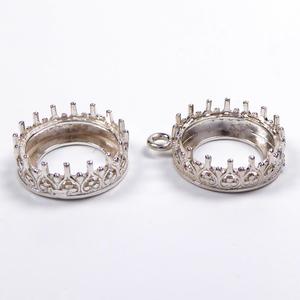 925 Sterling Silber 12mm Lünette runde Kronenfassung mit Schleifenzubehör für Anhänger Charms oder Ohrringe, 2 Stück |  | Artikelnummer: 10227