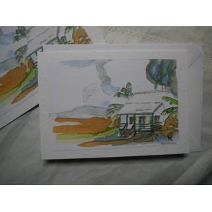 Haus in der Karibik aquarelliert, digitalisiert und als Kunstkarte fertig gestellt |  | Artikelnummer: 34-2010