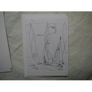 Segelboote, alte Segler gezeichnet als Kunstkarte |  | Artikelnummer: 10-2014