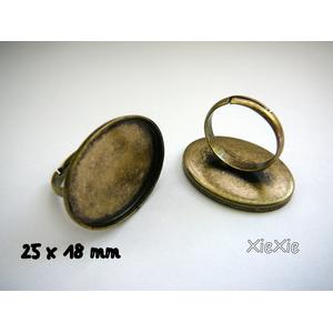 6Stück Ringrohlinge oval 25x18mmFassung |  | Artikelnummer: R442